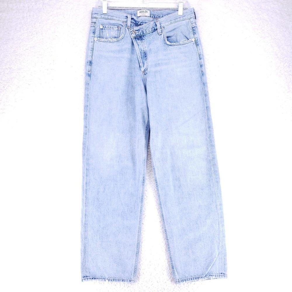 AGOLDE Criss Cross Upsized Straight Leg In Suburbia Jeans Women Size 29 Mid Rise